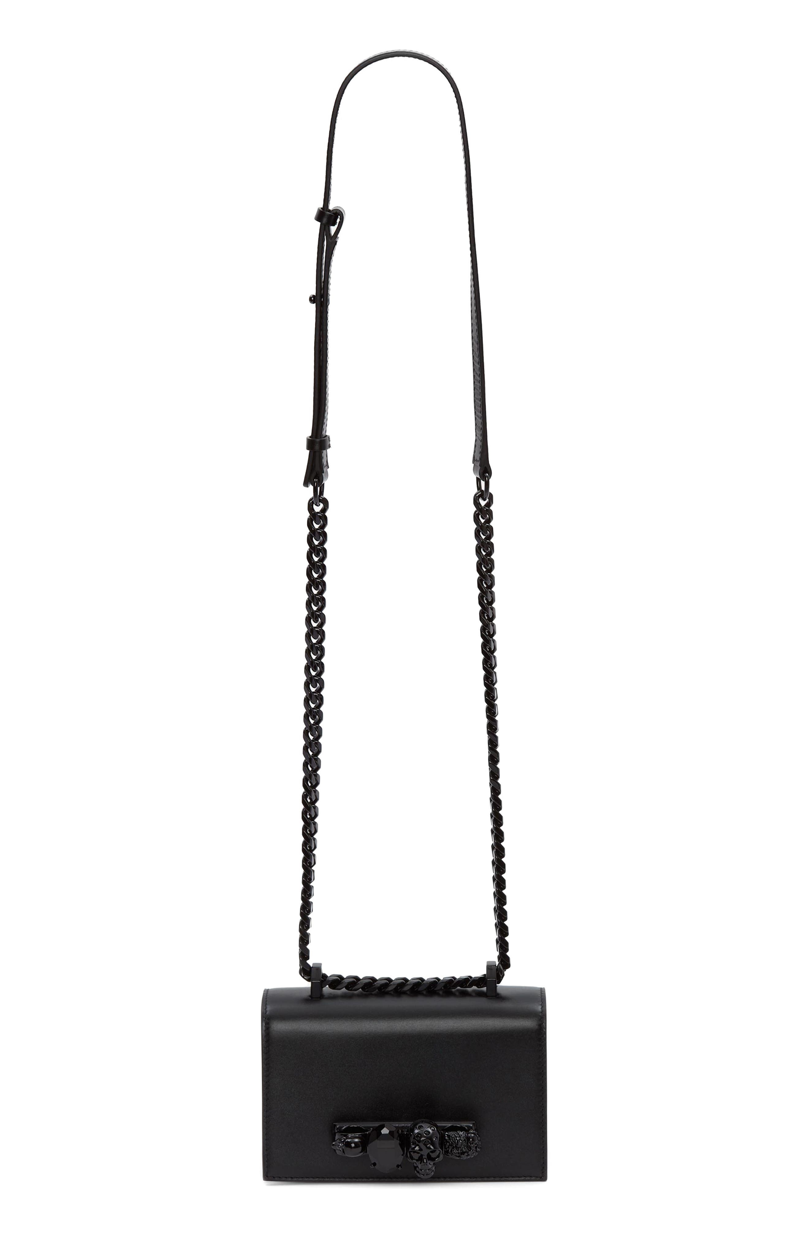 Alexander McQueen Mini Jewelled Leather Crossbody Bag in Black at Nordstrom - 2