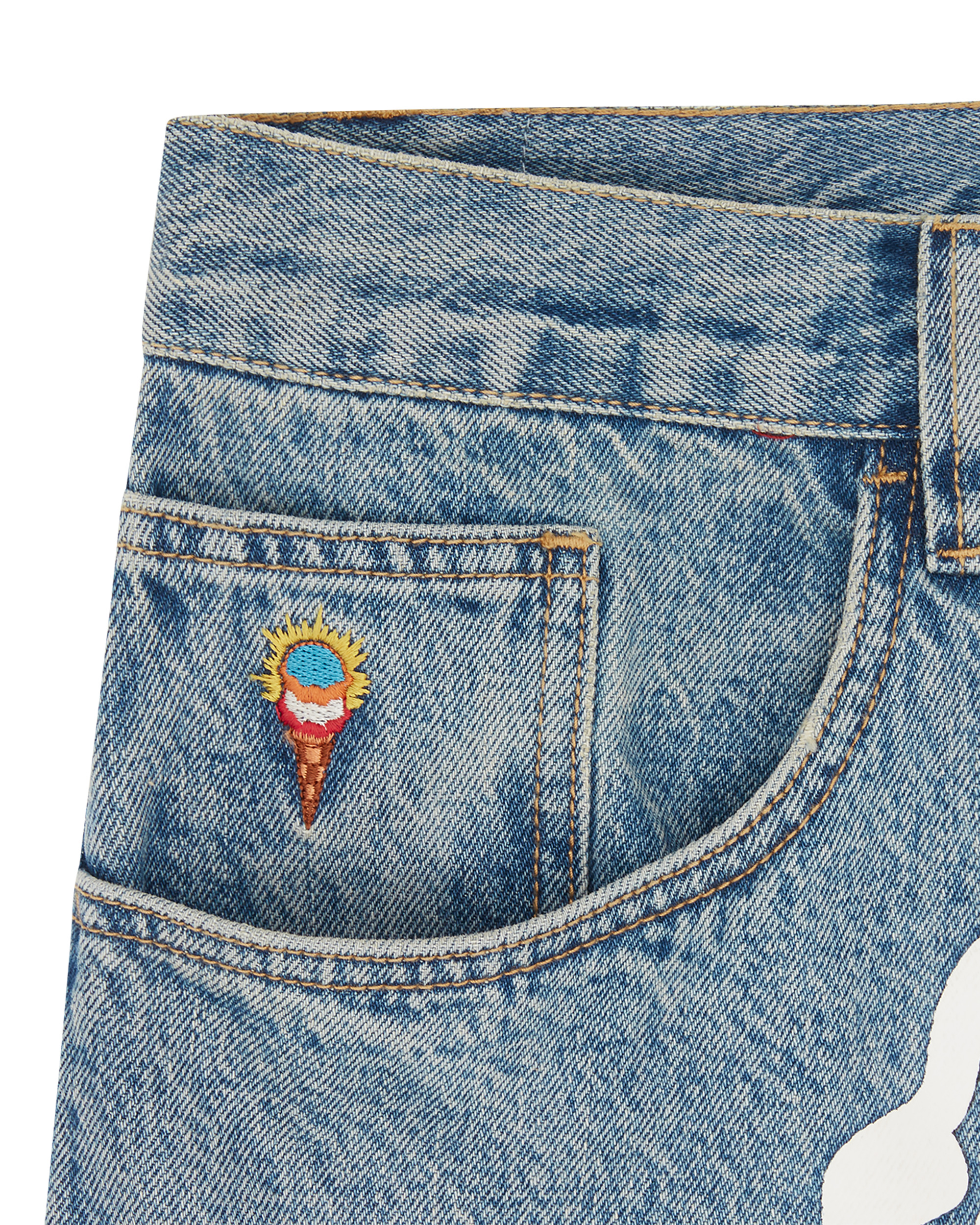 CHECK LINED DENIM PANT - 4