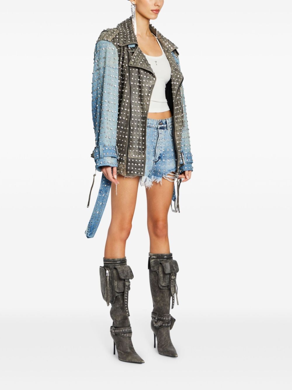 Rebel rhinestone denim jacket - 3