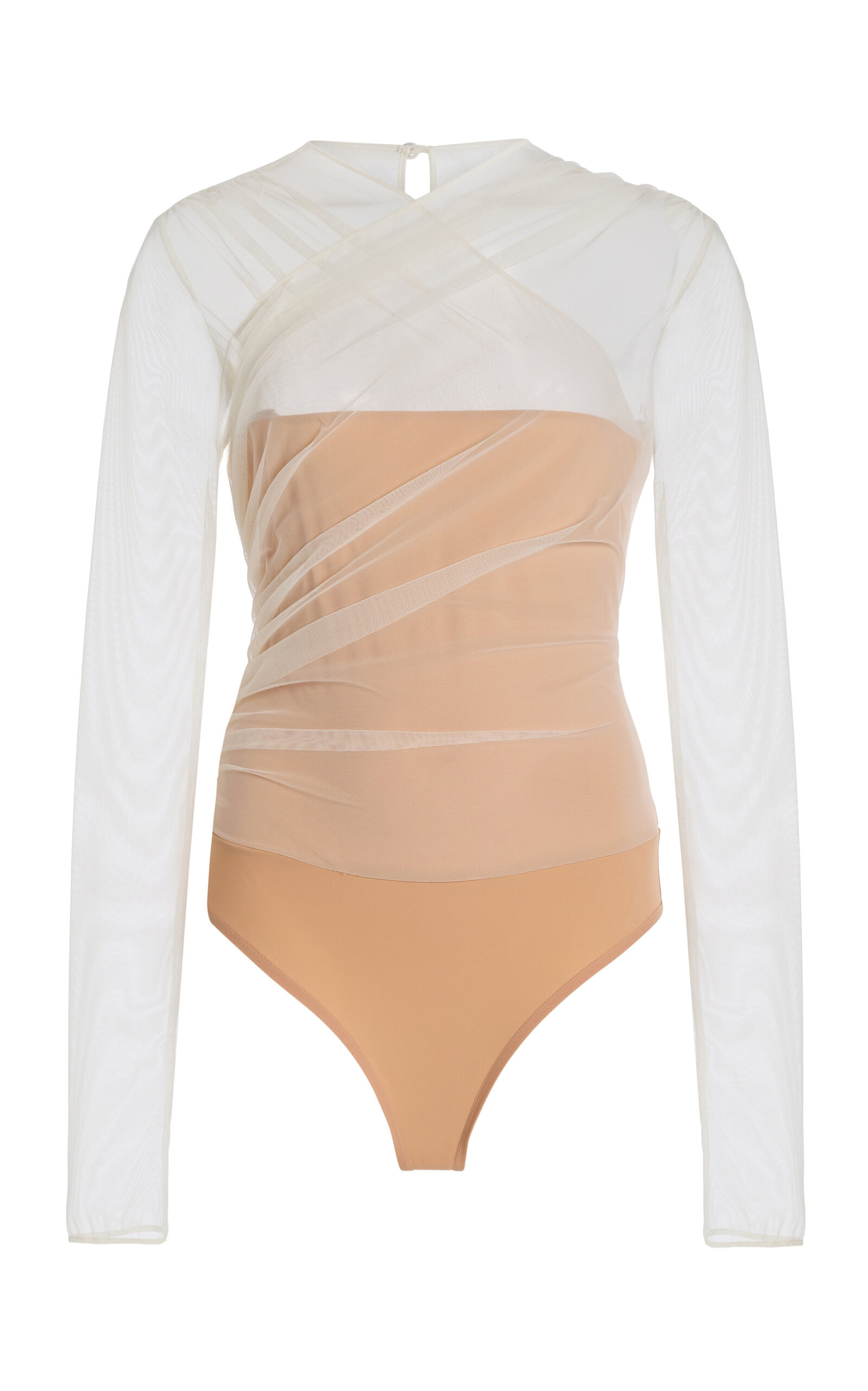 Tulle-Layered Bodysuit ivory - 1