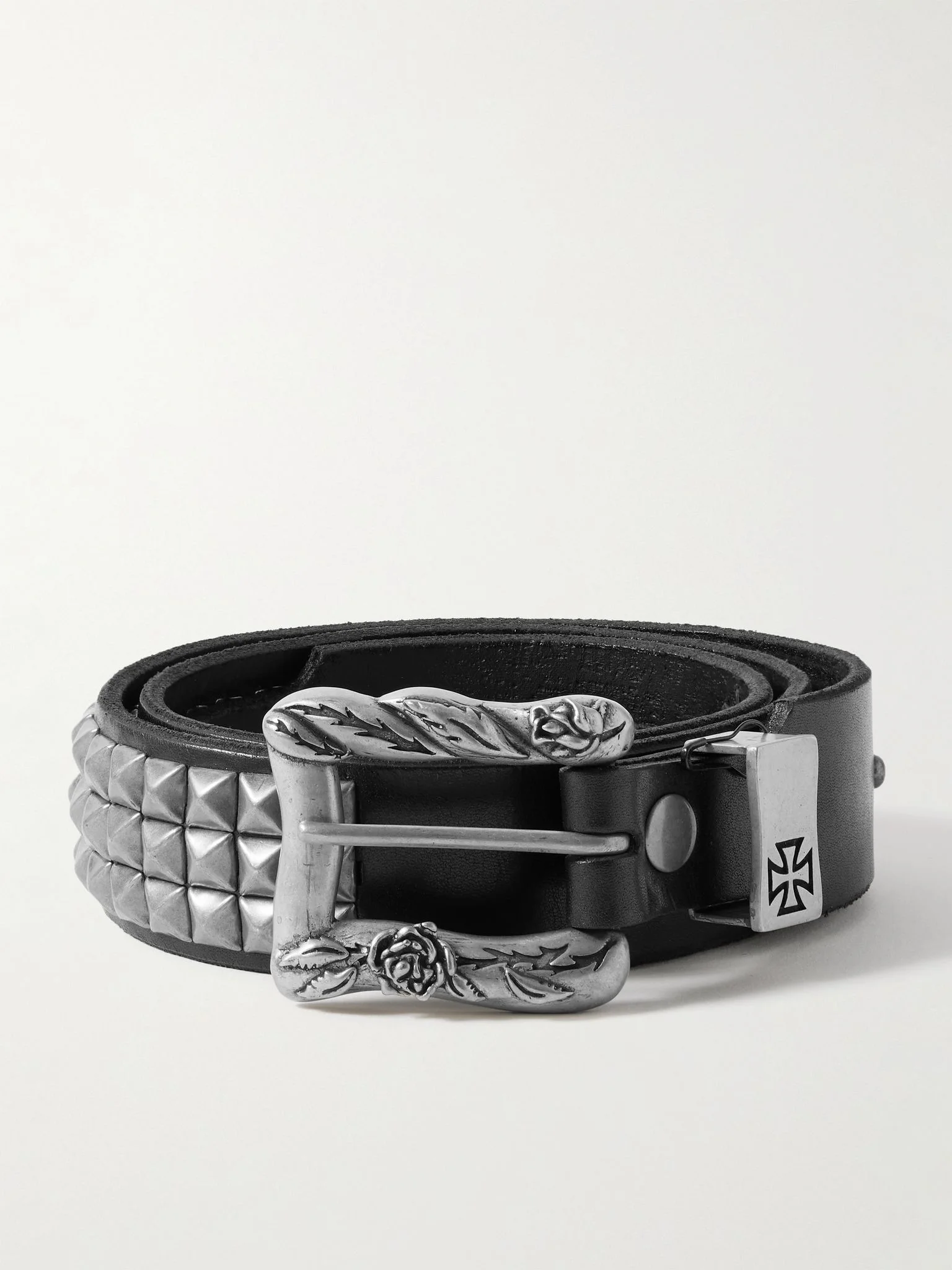 Texas Serenade 3.5cm Embellished Leather Belt Black - 1
