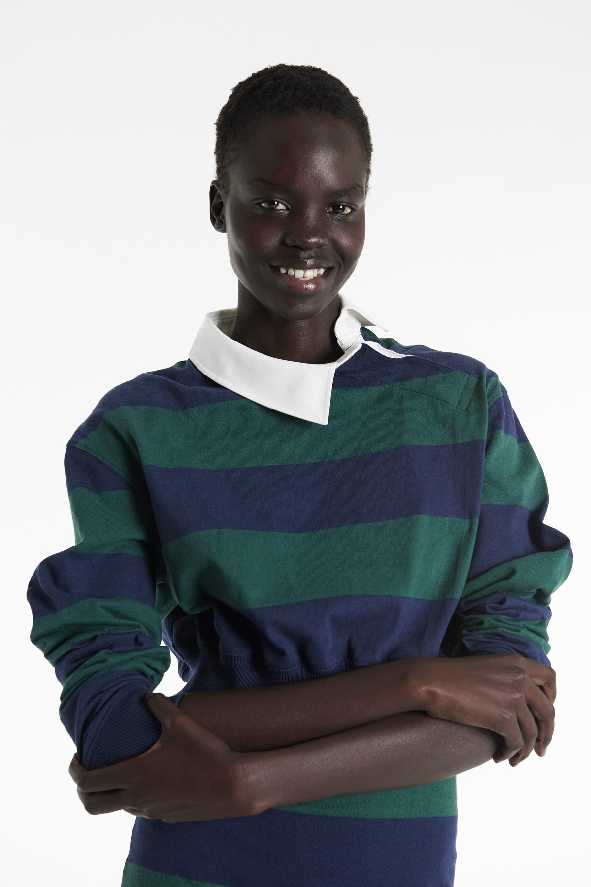 TWISTED COLLAR RUGBY JERSEY EMERALD GREEN NAVY - 2