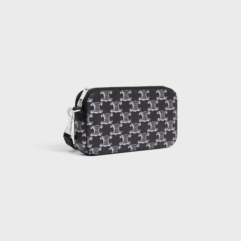 CELINE Horizontal pouch in Triomphe Canvas and calfskin outlook