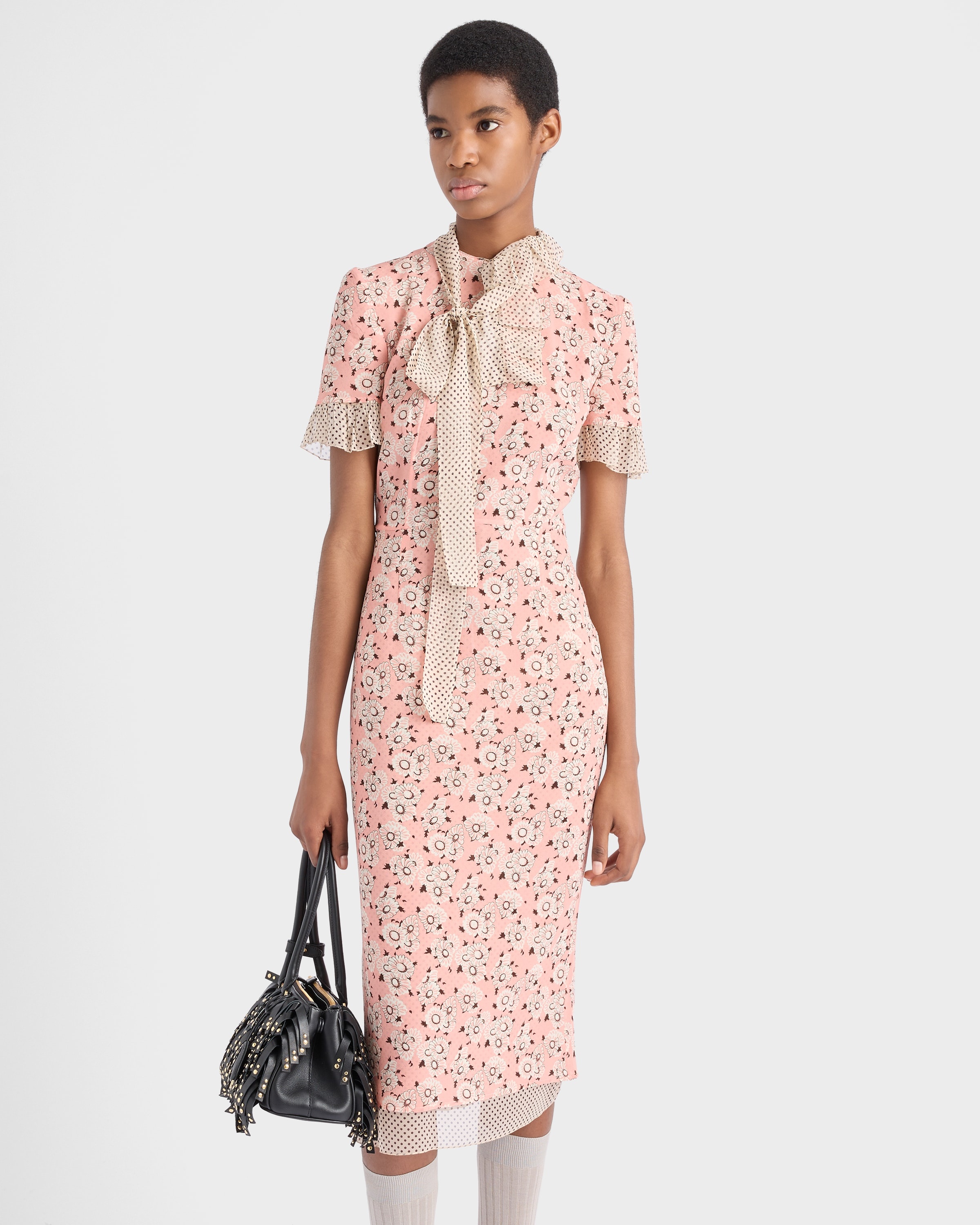 Printed stretch georgette dress - 4