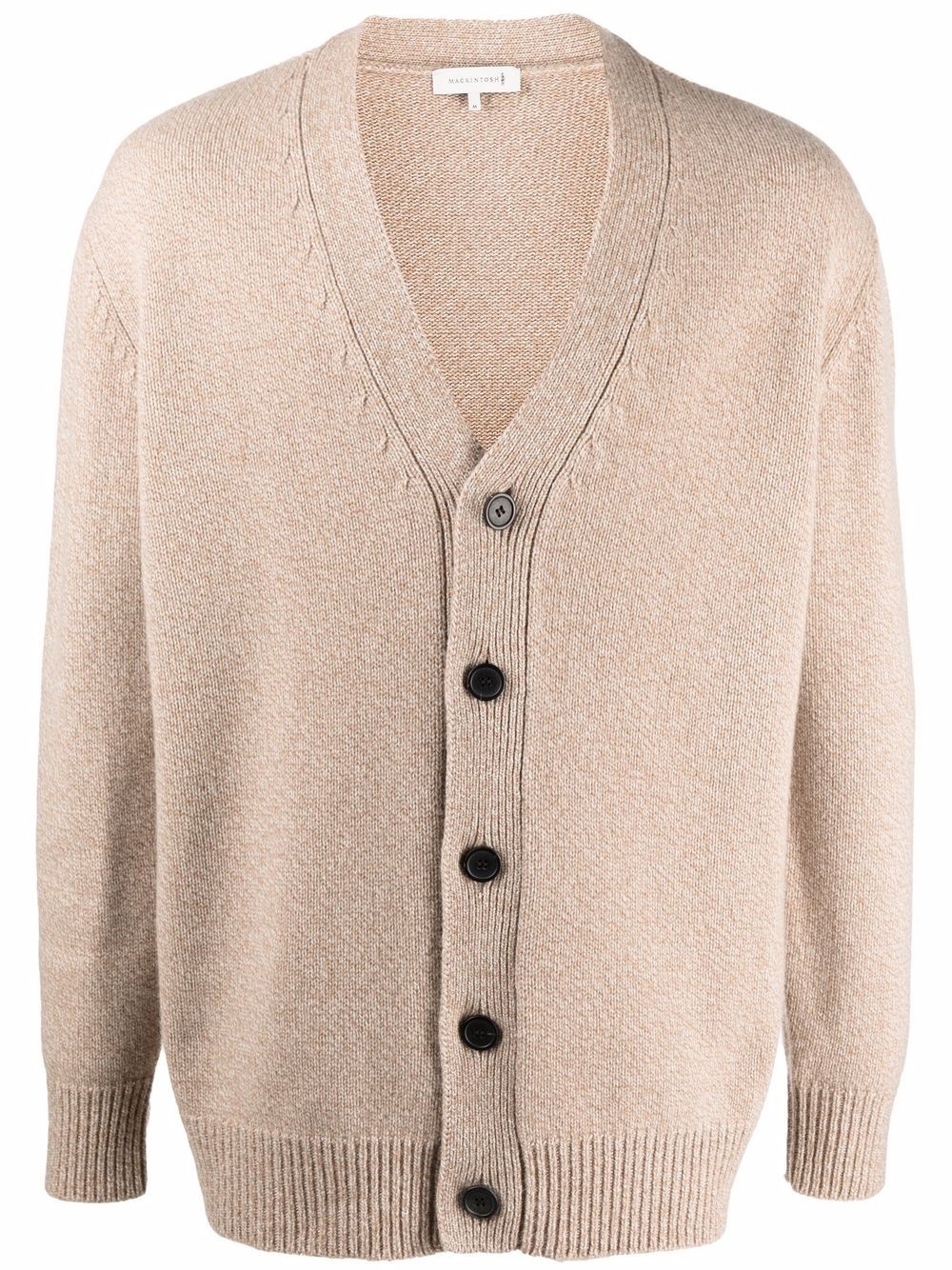 V-neck long-sleeve knitted cardigan - 1