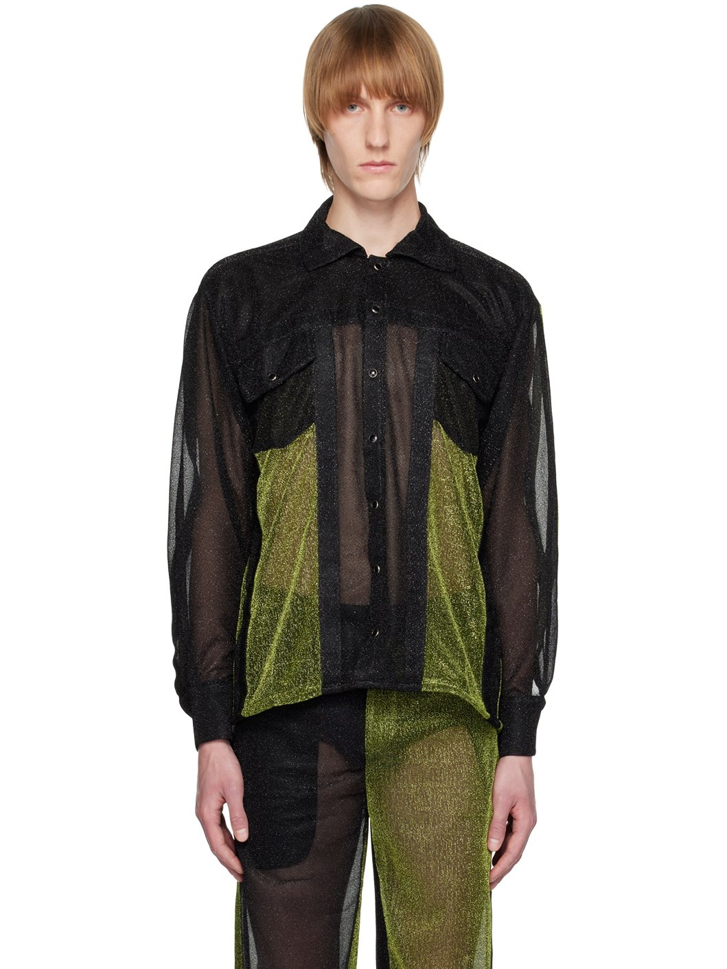 Black & Green Sparkly Shirt - 1