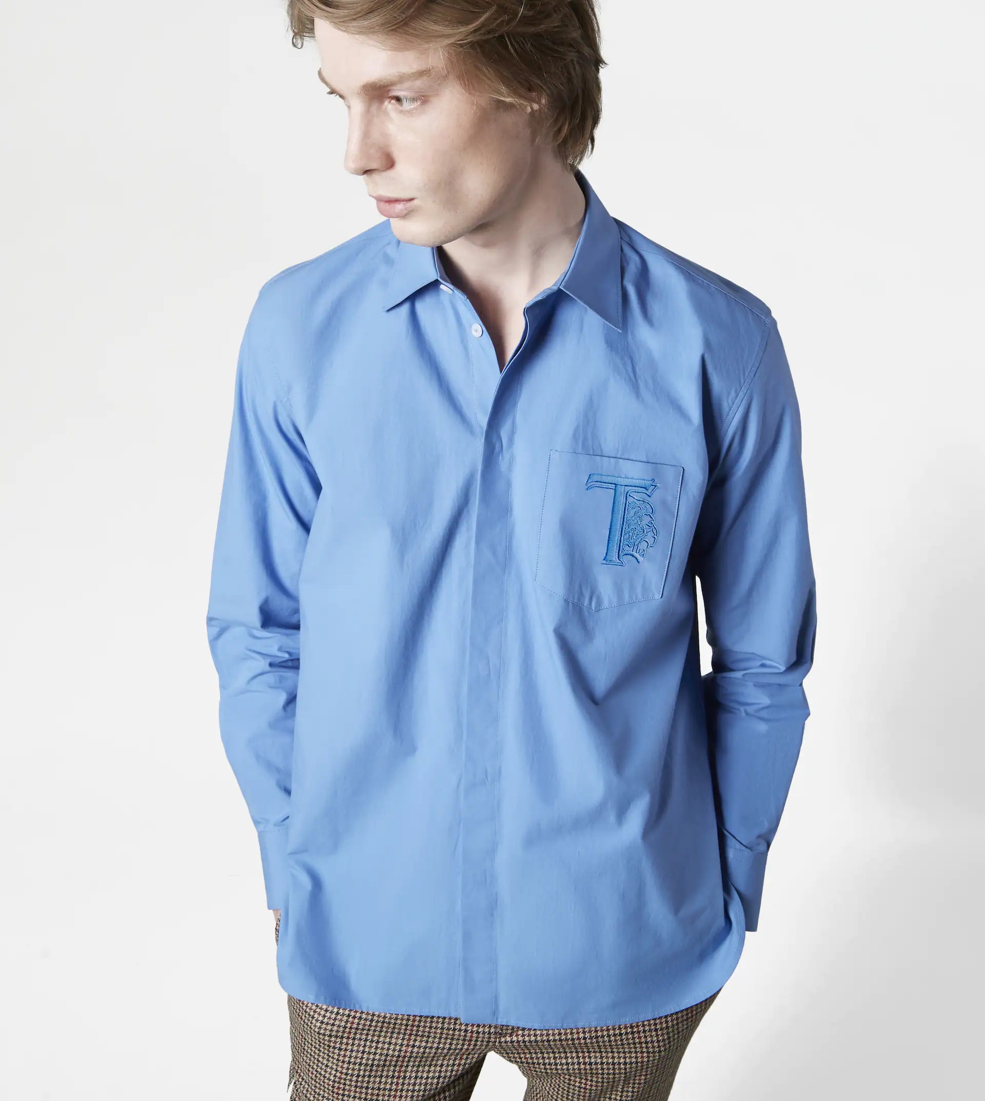 SHIRT IN COTTON - BLUE - 7