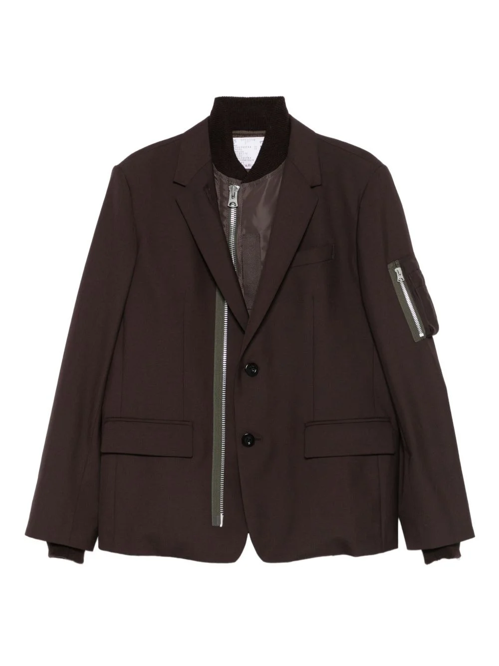 zip-detail blazer - 1