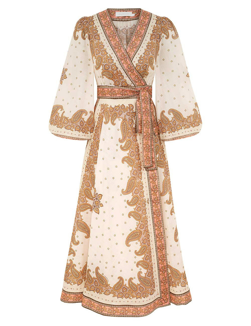 slim fit dress slacks Zimmermann Waverly Wrap Midi Dress main image 1