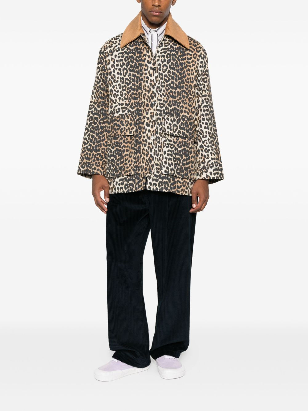 pleat-detail corduroy trousers - 2
