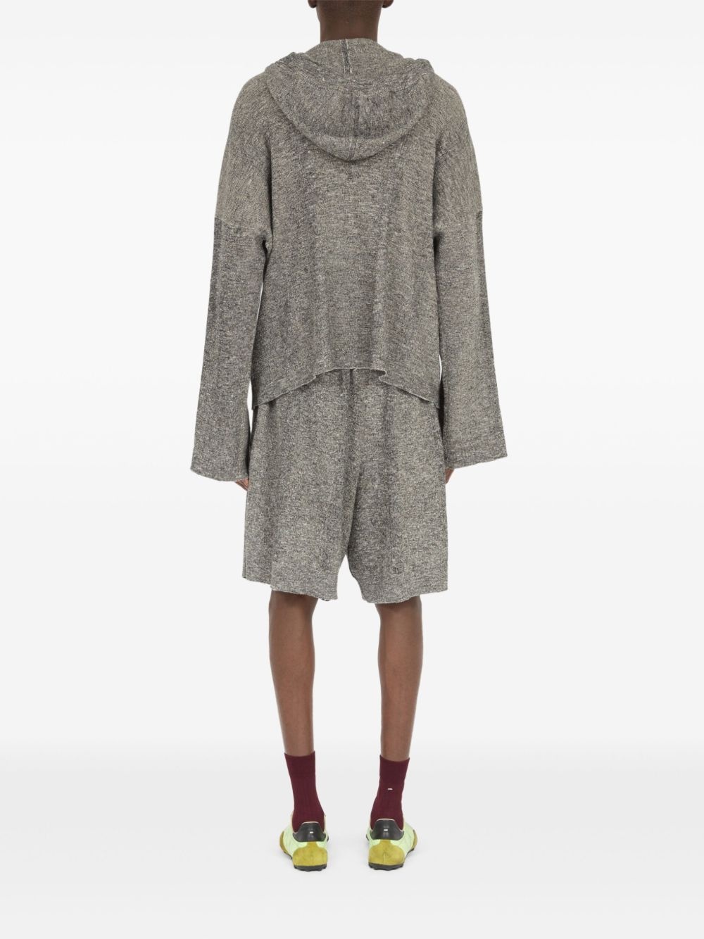 V-neck knitted hoodie - 5