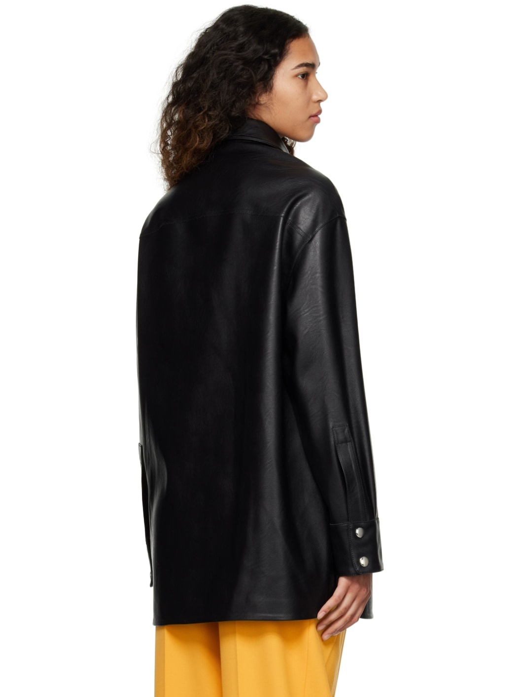 Black Alter Mat Faux-Leather Jacket - 3