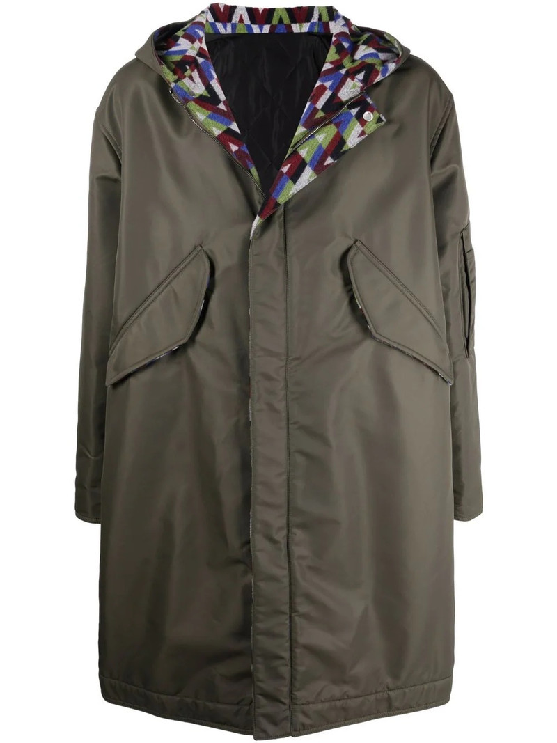 Optical Valentino-print parka coat 1