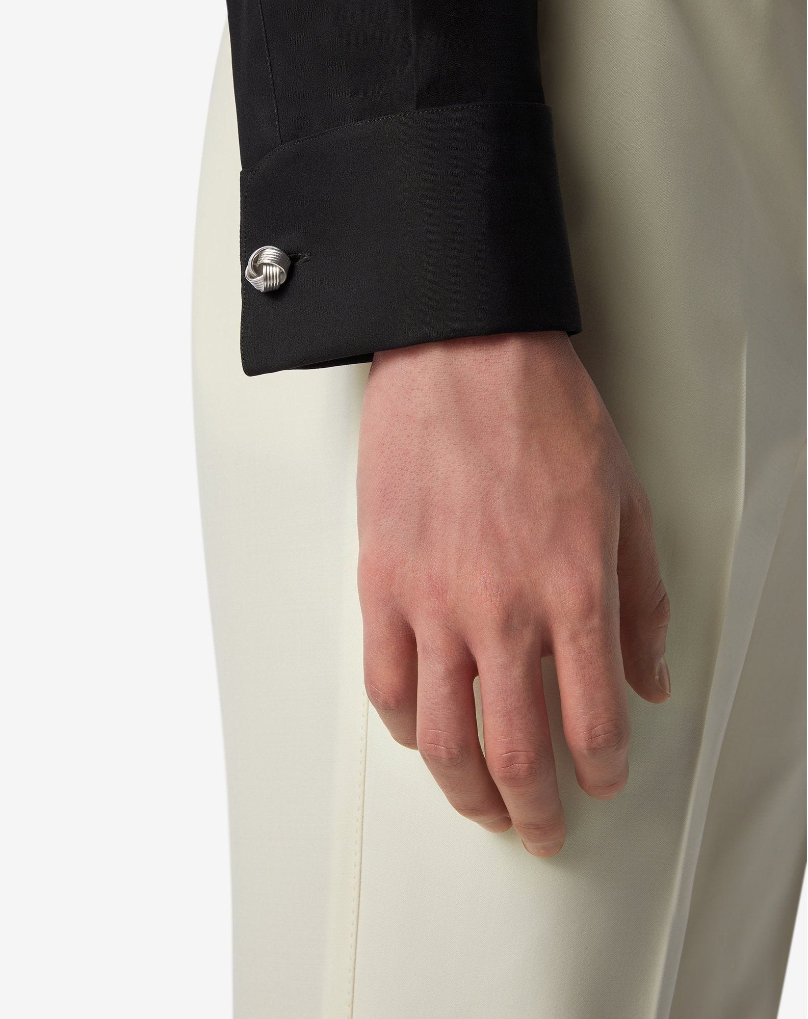 Silver-colored brass knot cufflinks - 3