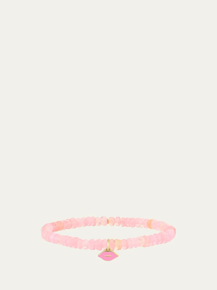 14K Pink Lips on Ethiopian Opal Bracelet - 1