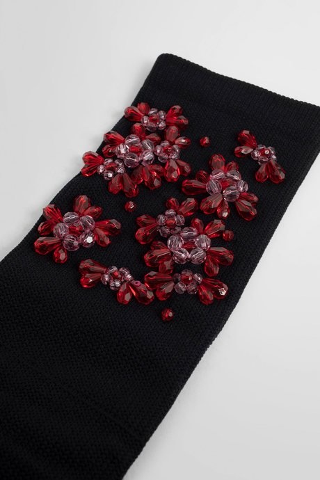 Simone rocha women's black embellished flower ankle socks - 3