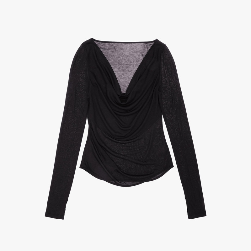 RIBBED COWL NECK TOP 1