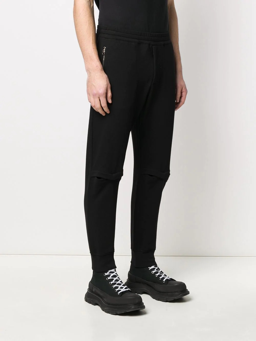 embroidered logo patch track trousers - 3