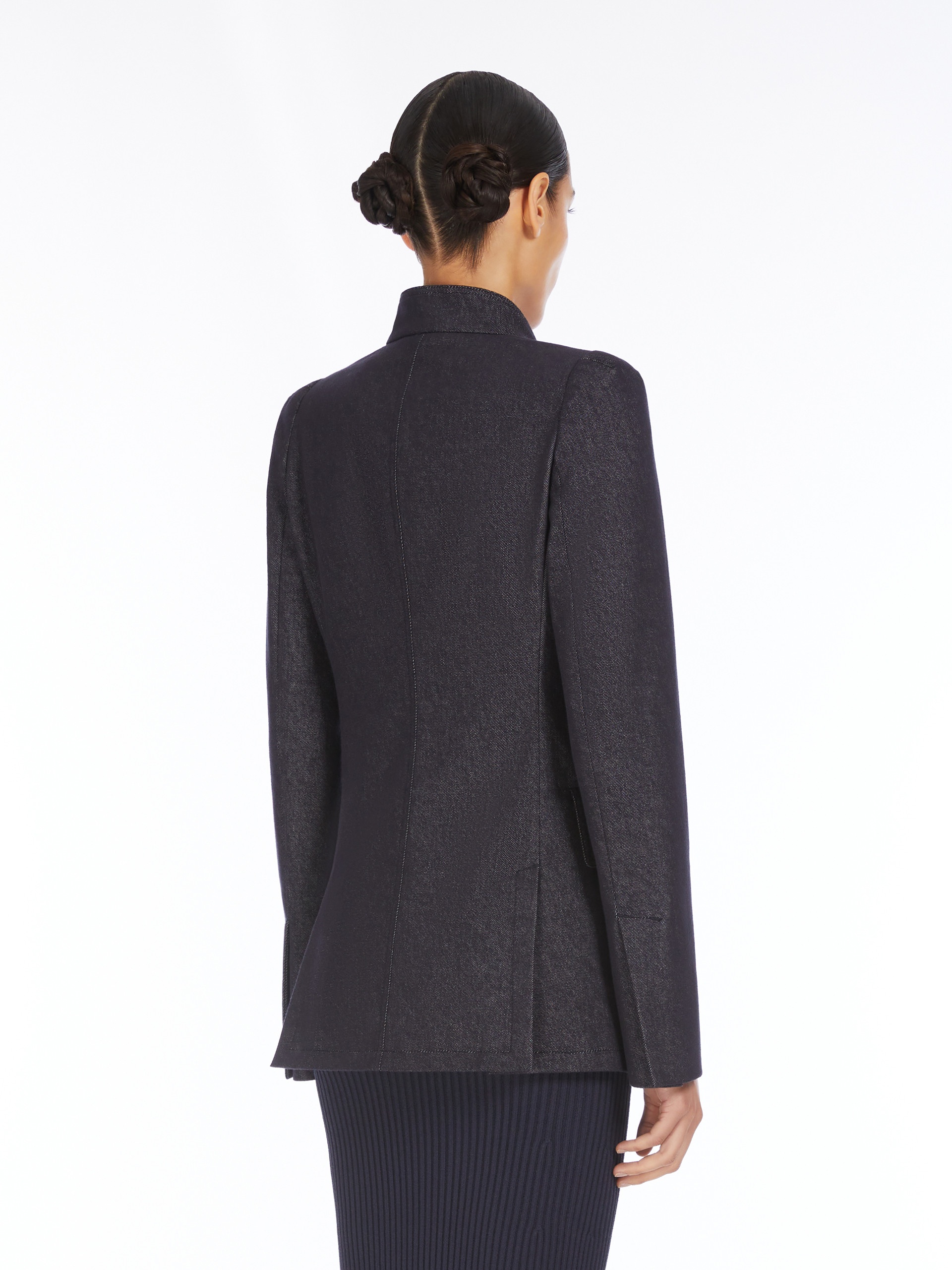 BEATRICE Slim denim-effect cotton blazer - 4