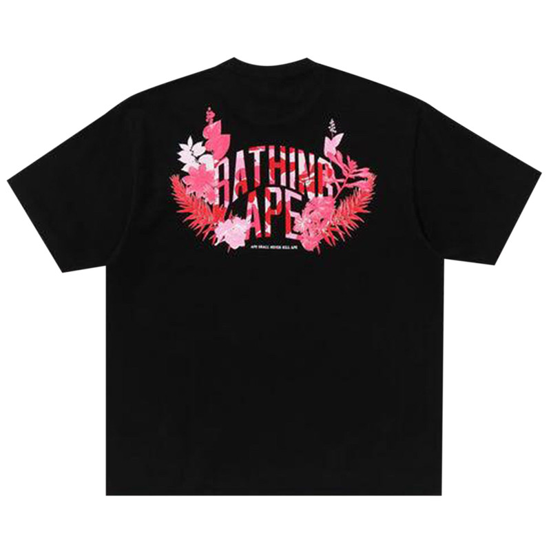 A BATHING APE® BAPE Flora Ape Head Relaxed Fit Tee 'Black' outlook
