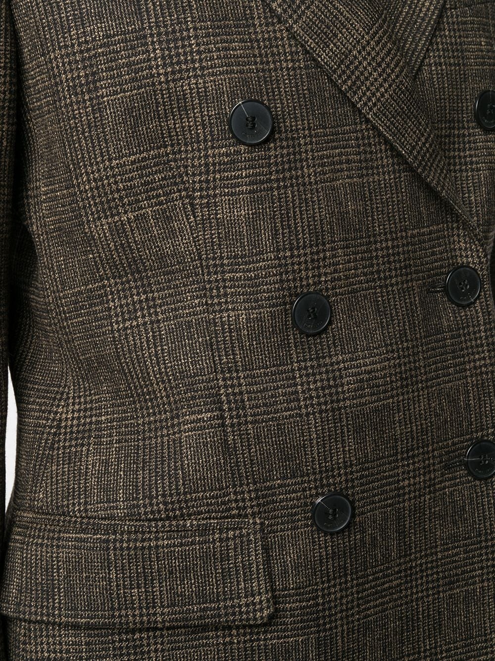 check patterned double-breasted blazer - 5