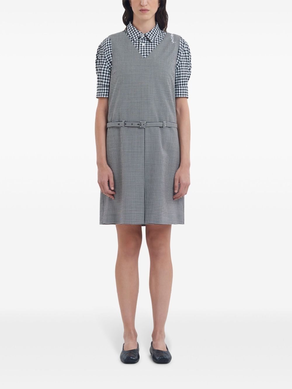 check-pattern mini dress - 3