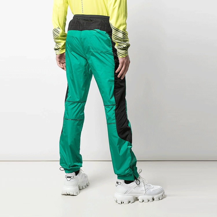 Men's Off-White SS21 Side Stripe Athleisure Casual Sports Pants Slim Fit Green OMCA123S20A230204400 - 3