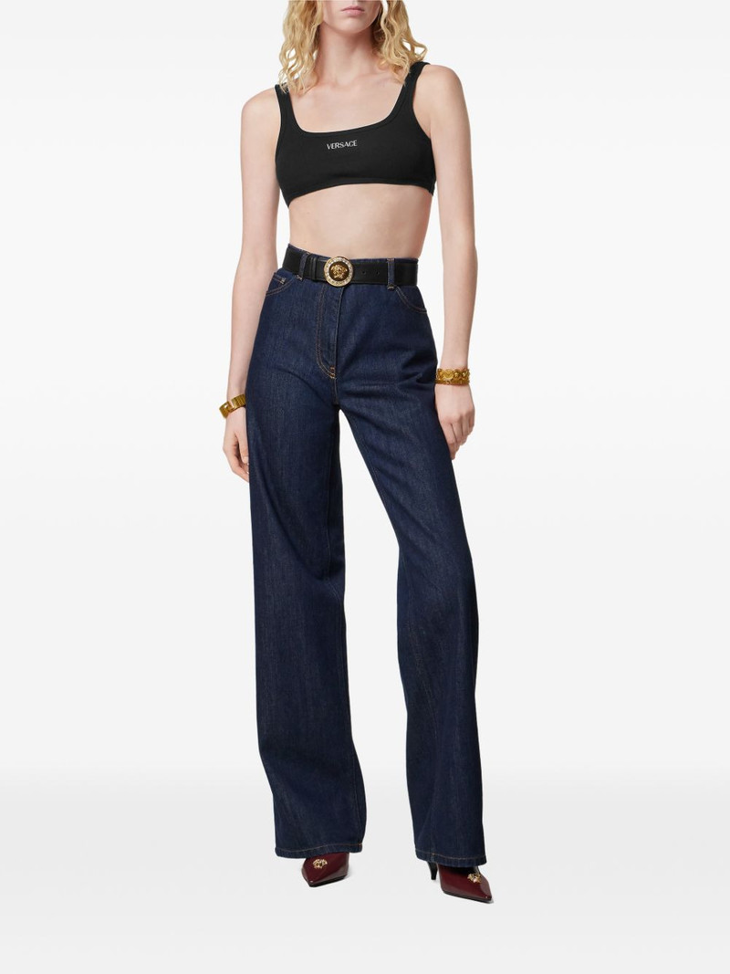 VERSACE embroidered-logo top outlook