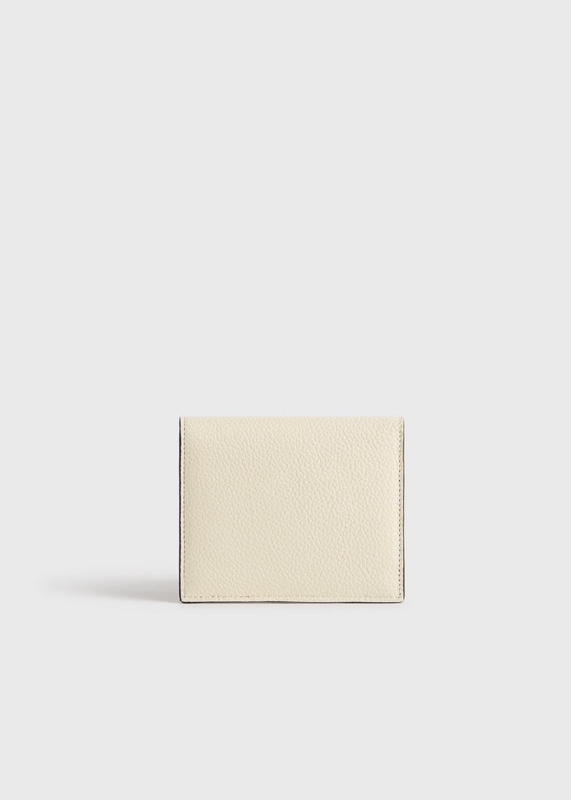 T-lock grained-leather cardholder milk 4