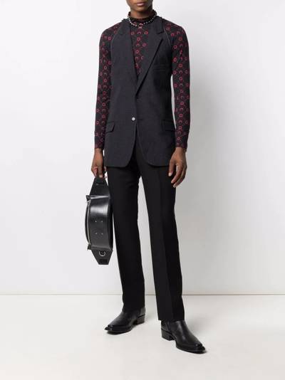 Raf Simons notched lapel backless waistcoat outlook