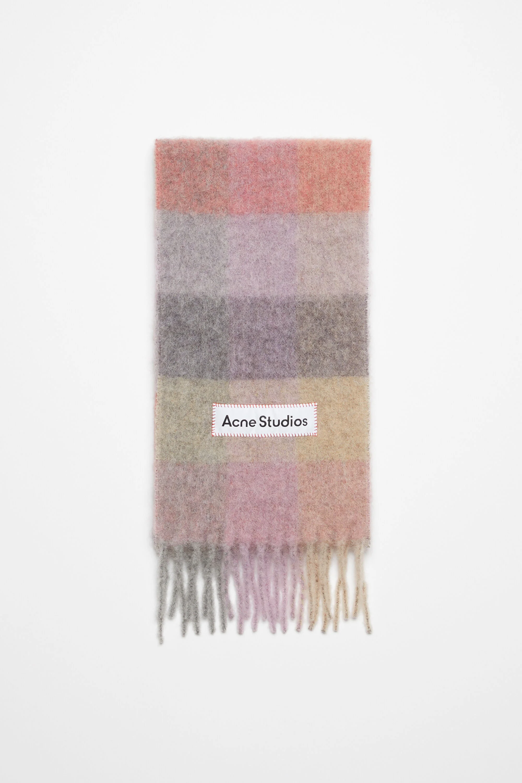 Mohair checked scarf - Fuchsia/lilac/pink - 1