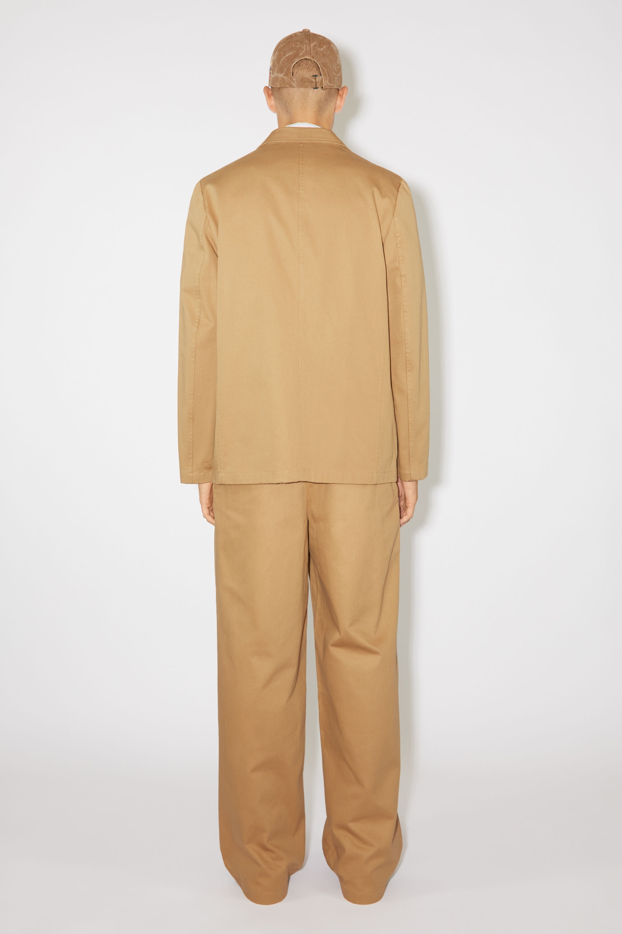 Twill cotton tailored jacket - Camel brown - 3