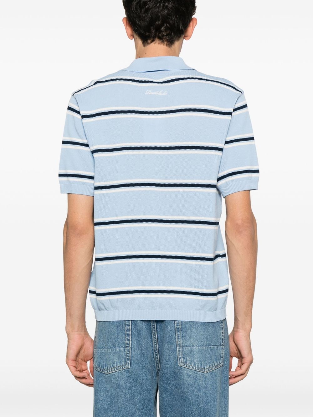 striped knit polo shirt - 4