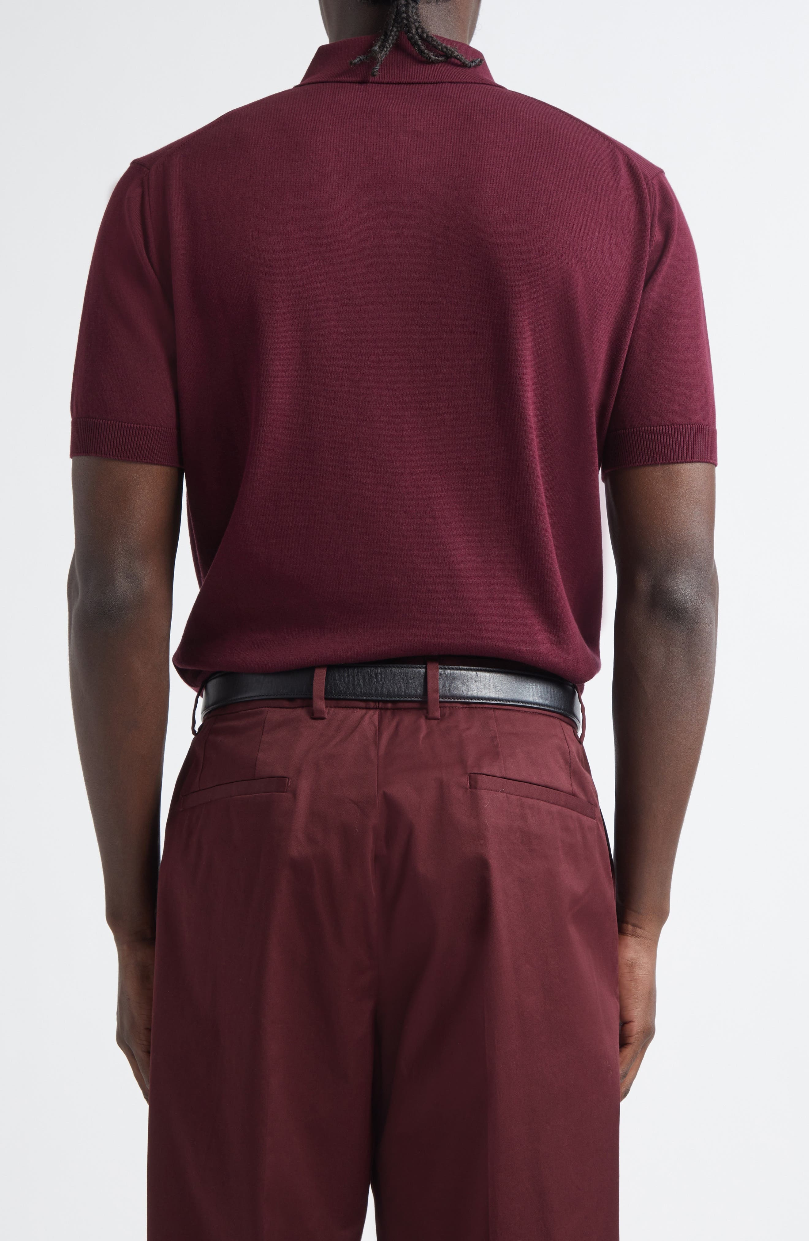 Dolce&Gabbana Cotton Polo Sweater in M5039 Brown-Dark Violet at Nordstrom - 3