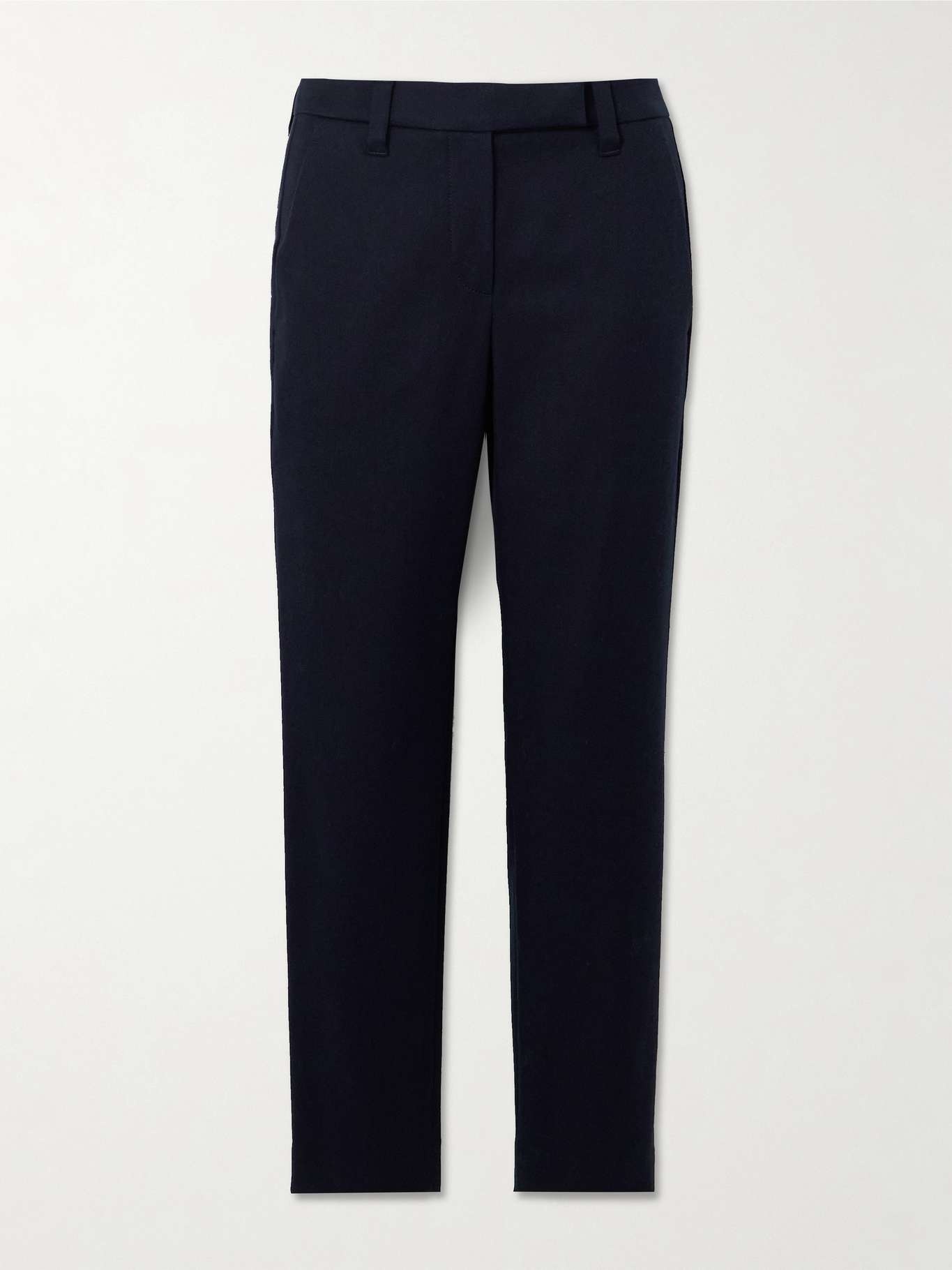 Cotton-blend twill straight-leg pants - 1