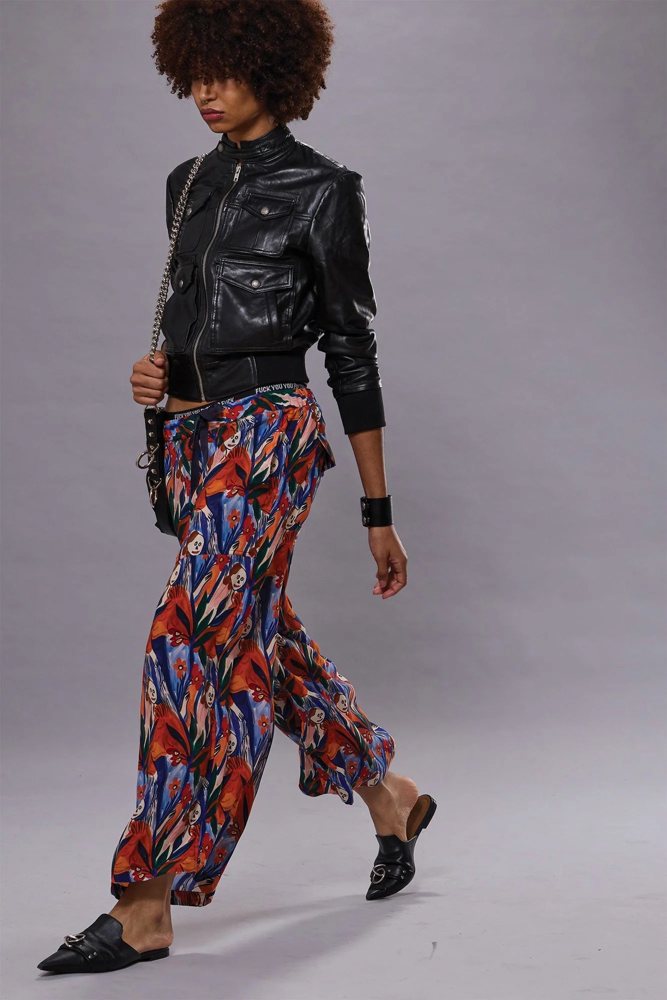 CROPPED WIDE LEG UTILITY PANT - MULTICOLOR PRINT - R13 - 1