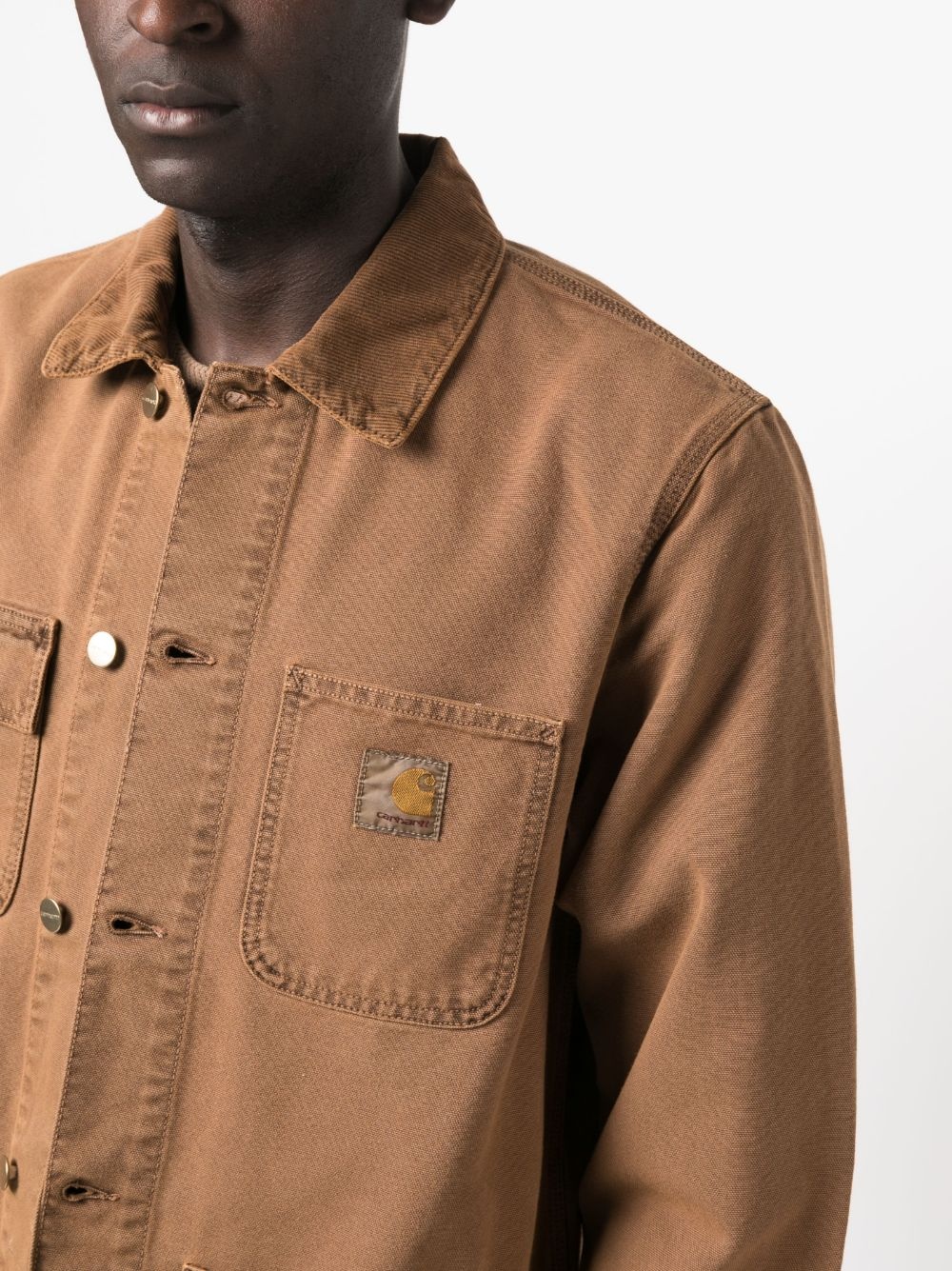 organic cotton denim shirt jacket - 5