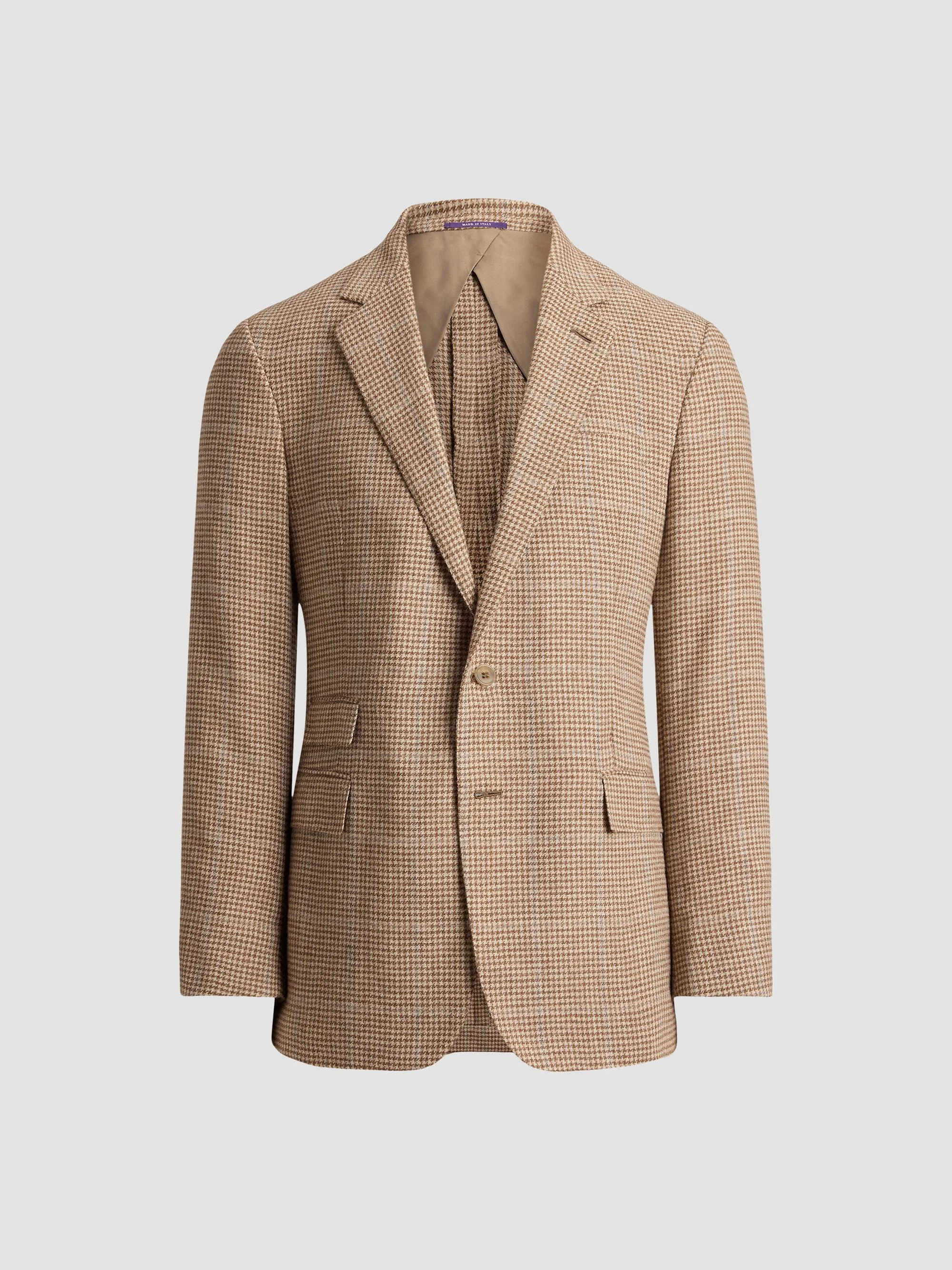 Men's Kent Plaid Wool Sport Coat - Brown - 1