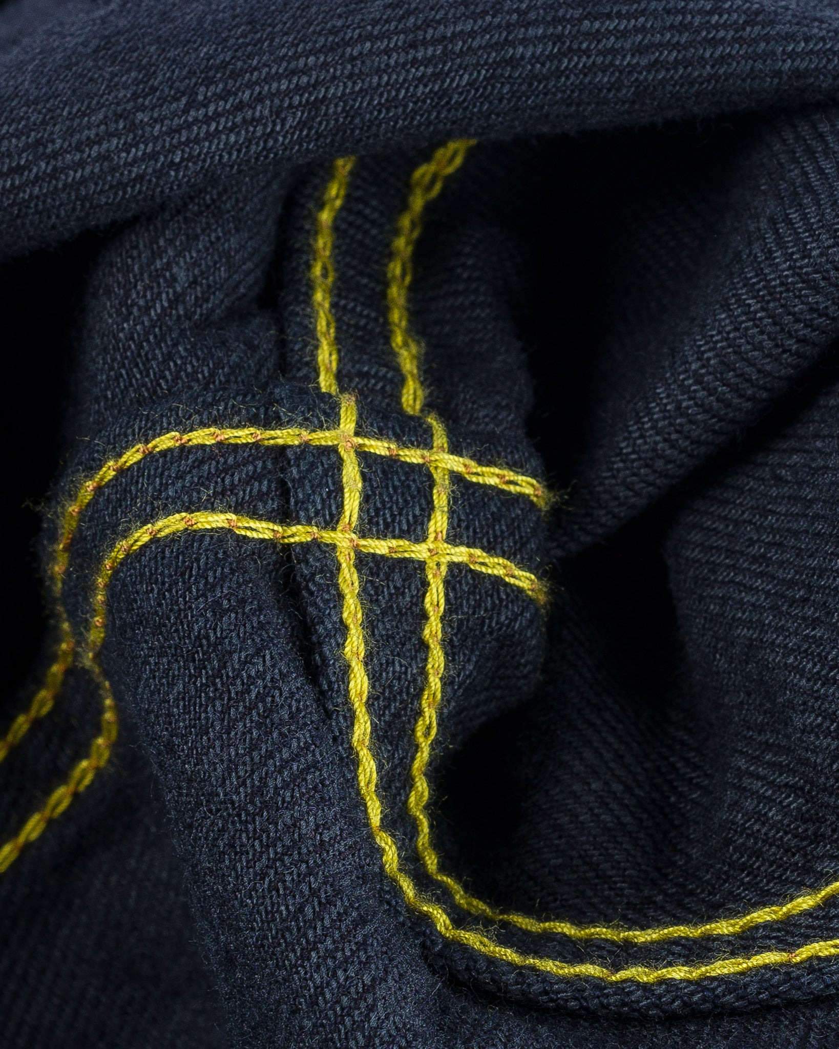 IHSH-33-OD 12oz Selvedge Denim Western Shirt - Indigo Overdyed Black - 23