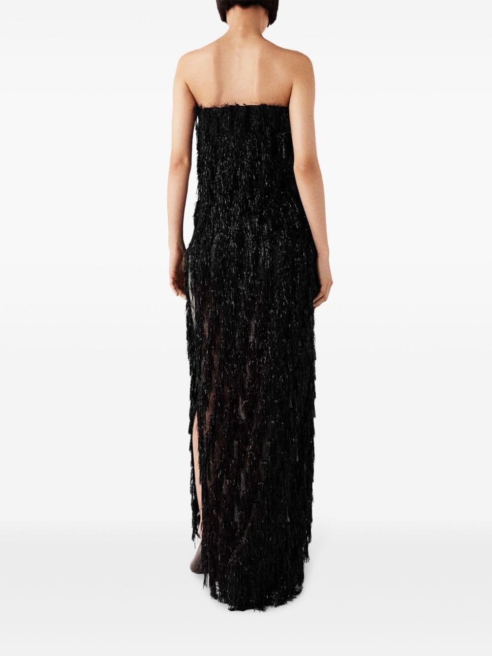 sleeveless glitter-tassel dress - 4