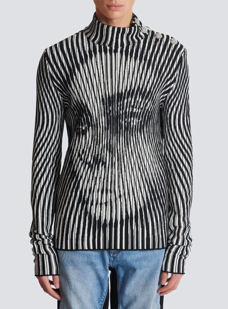 Face two-tone knit jumper 5