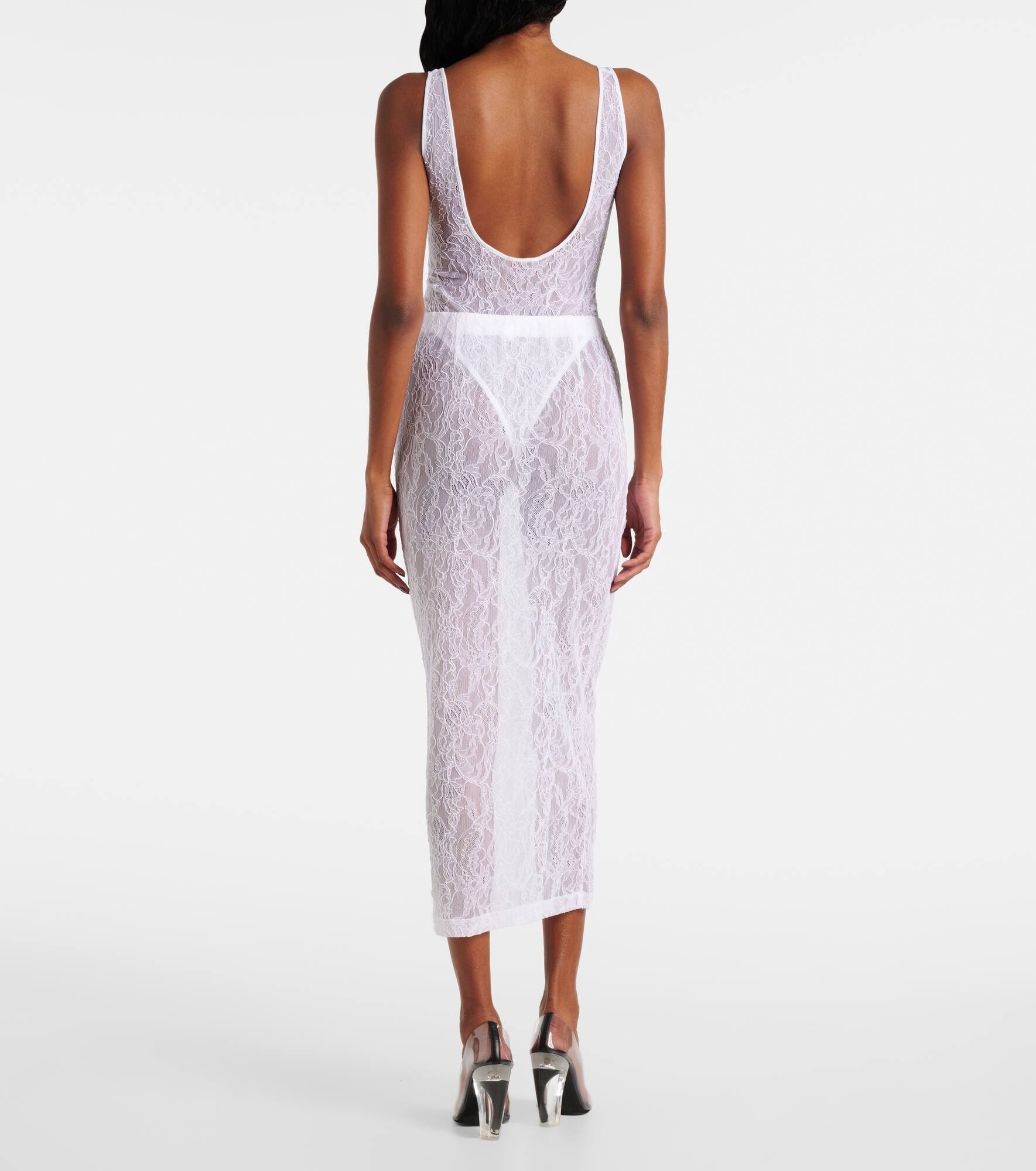 Open-back lace bodysuit - 3