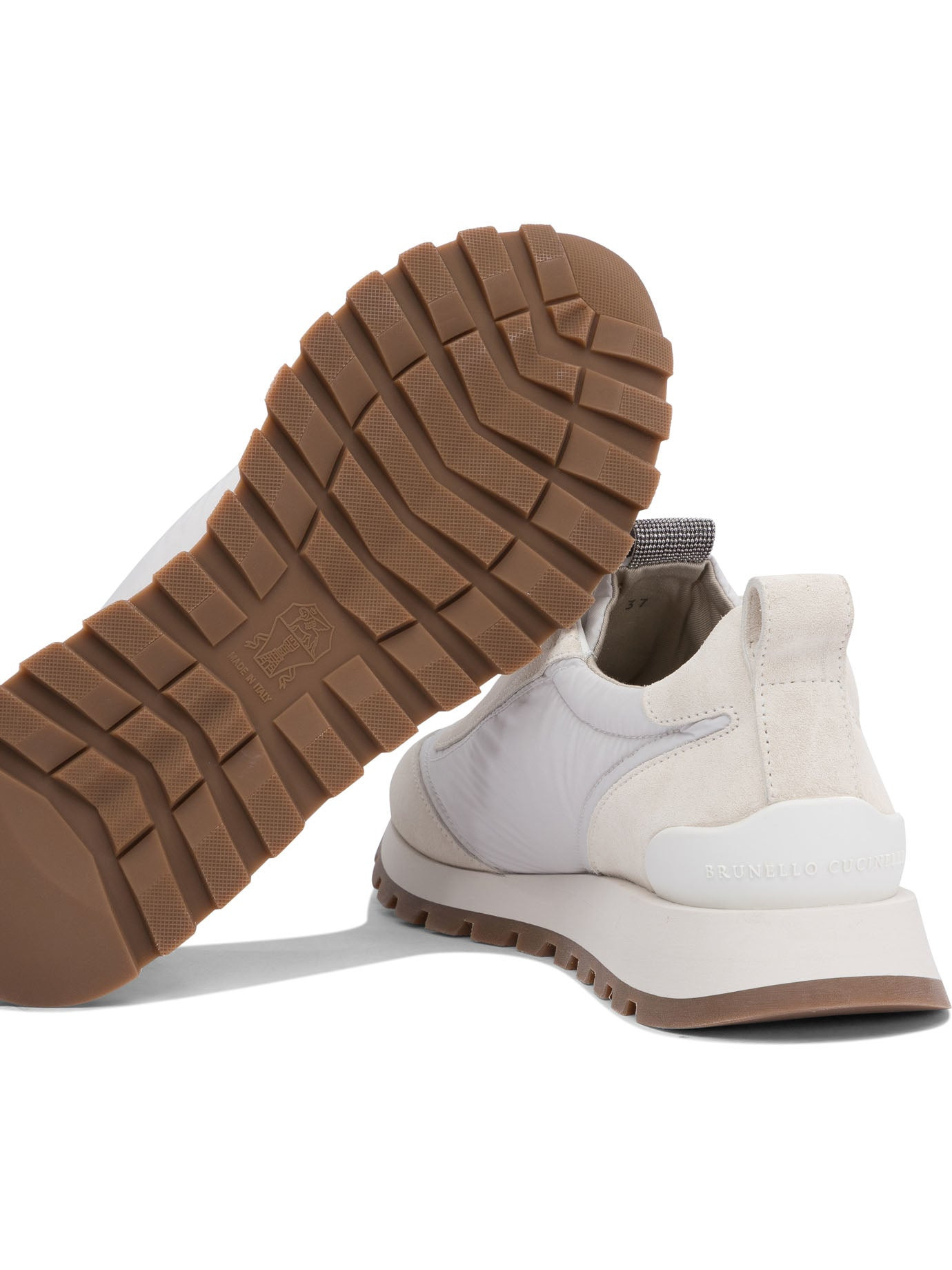 Brunello Cucinelli Suede And Fabric "runners" Sneaker With Precious Detail - 5