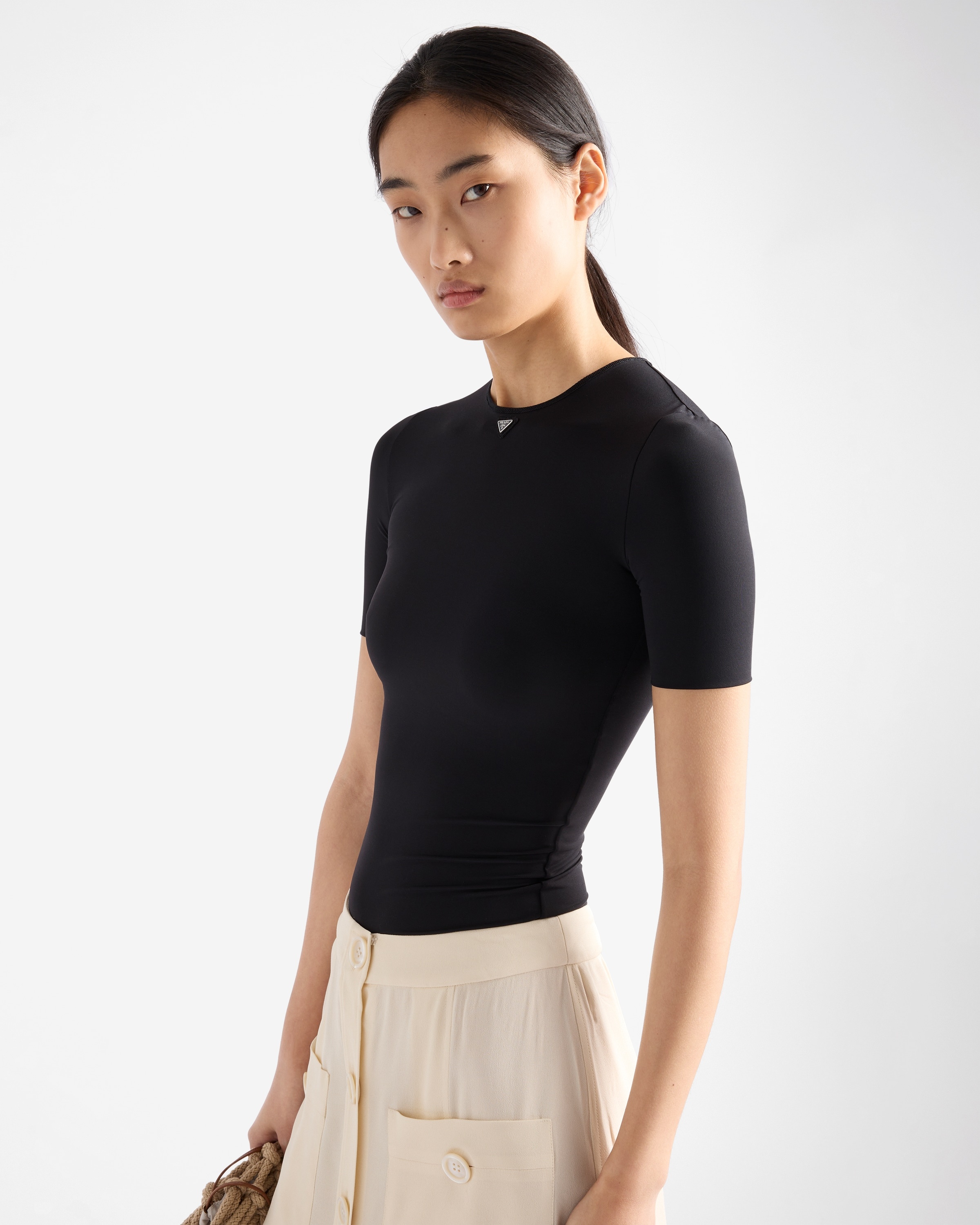 Short-sleeved stretch fabric T-shirt - 4