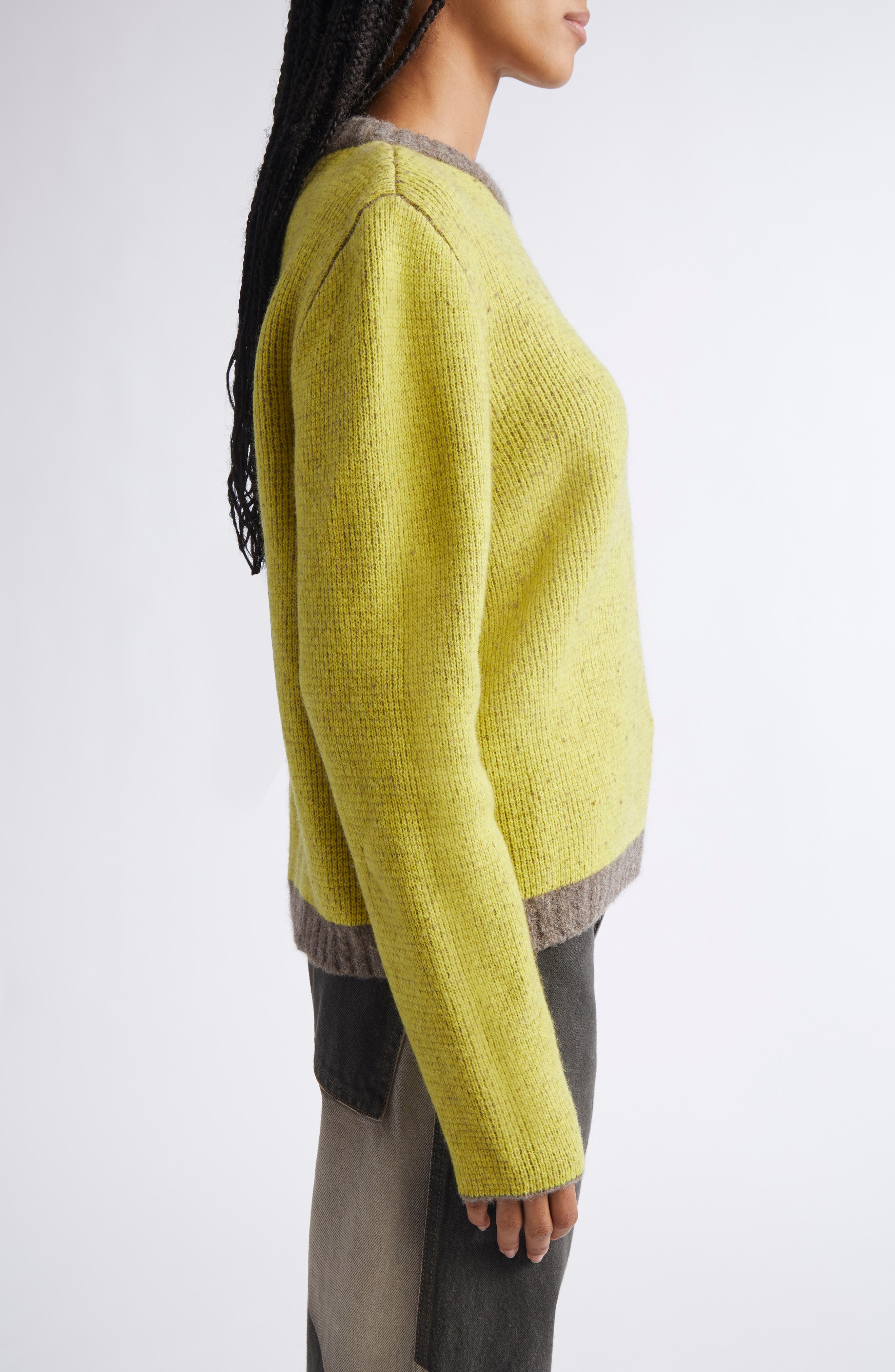 Eckhaus Latta Gender Inclusive Colorblock Merino Wool Blend Sweater in Finch at Nordstrom - 4