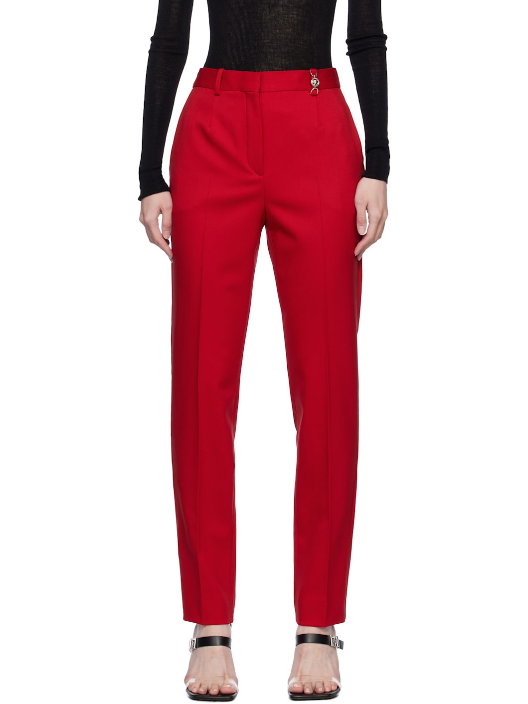 Red Responsible Stretch Wool Trousers - 1