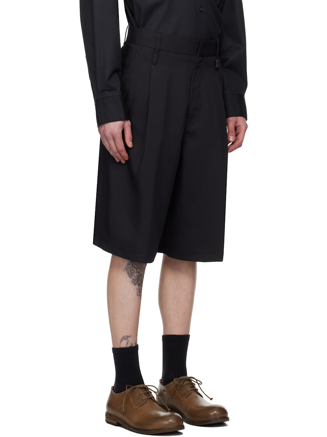 Black Pleated Shorts - 2