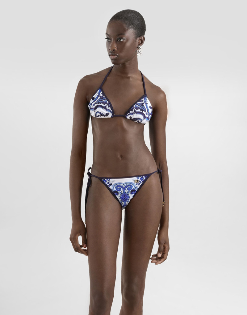 Dolce & Gabbana Majolica-print triangle bikini outlook