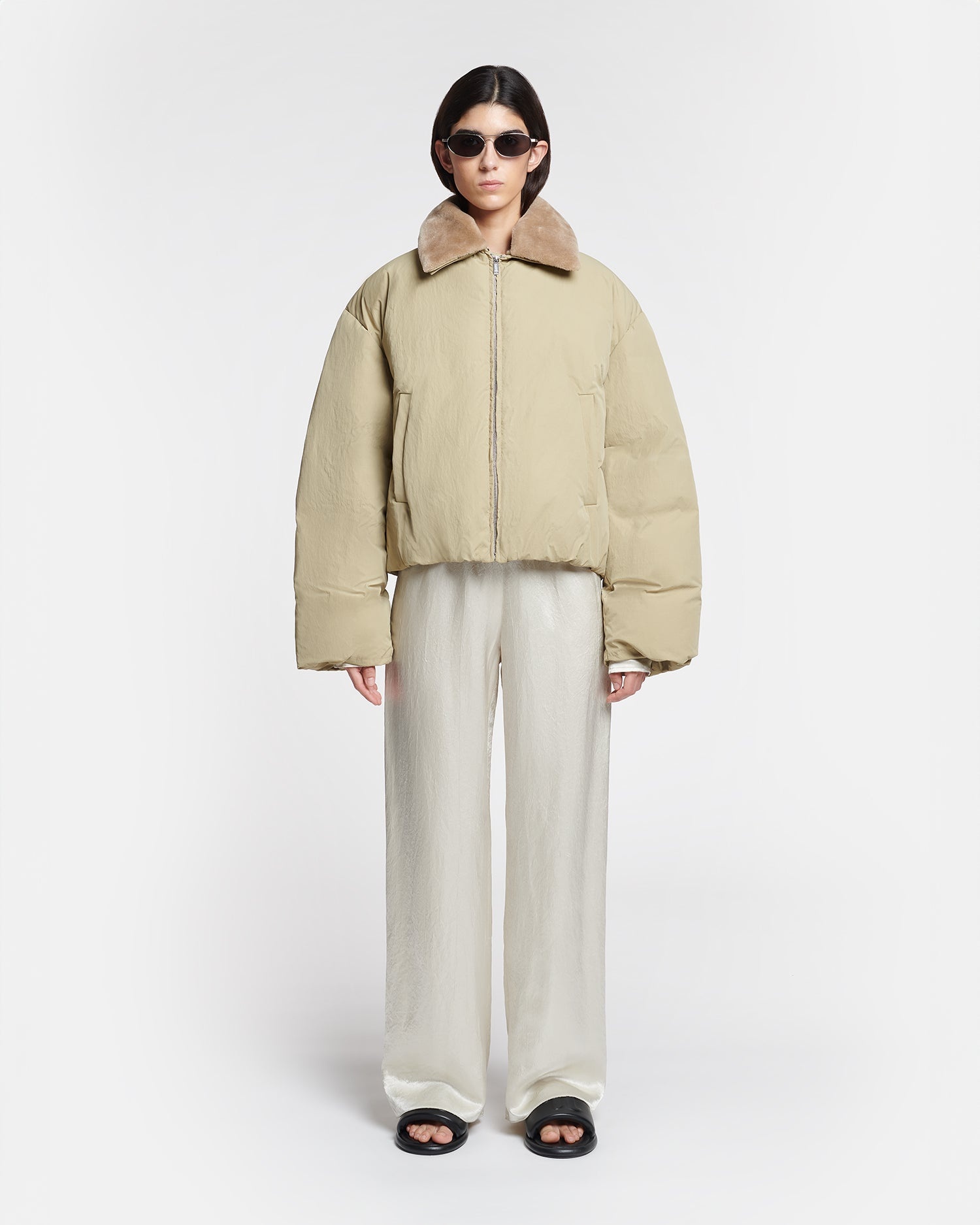 Faux Fur and Tech Nylon Jacket - 2