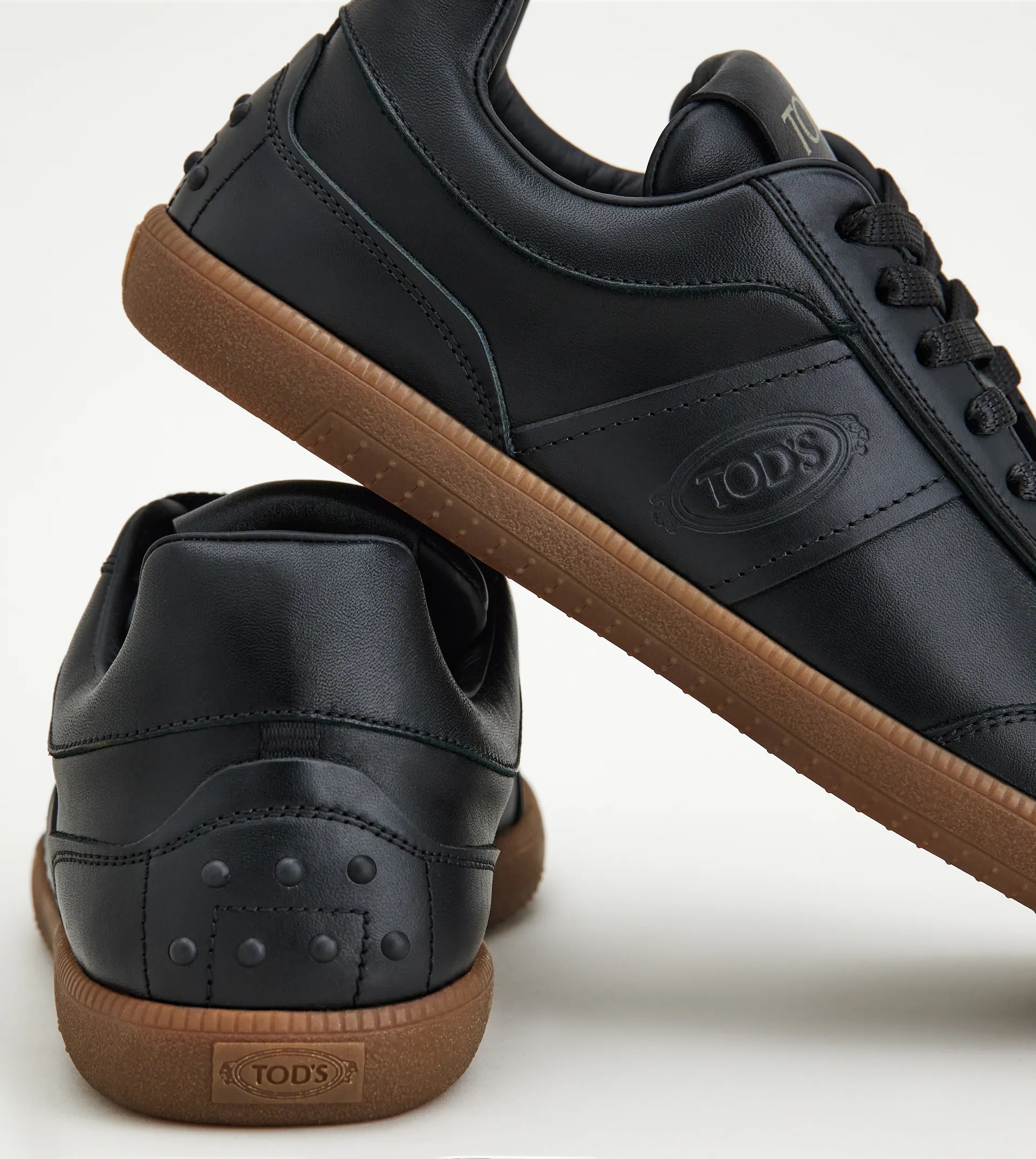 TOD’S TABS SNEAKERS IN LEATHER - BLACK, BROWN - 6